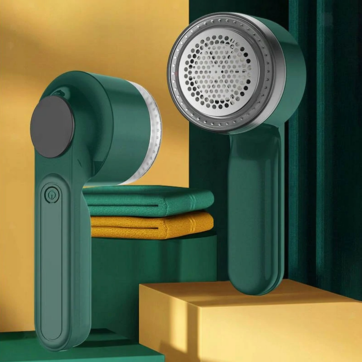 Aparat de curatat scame, Zola®, incarcare USB, lama otel, plastic ABS, 5W, 13.8 x 6.9 x 7 cm, verde inchis