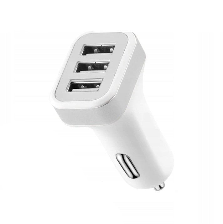 Incarcator auto, Zola®, cu 3 porturi USB, alb