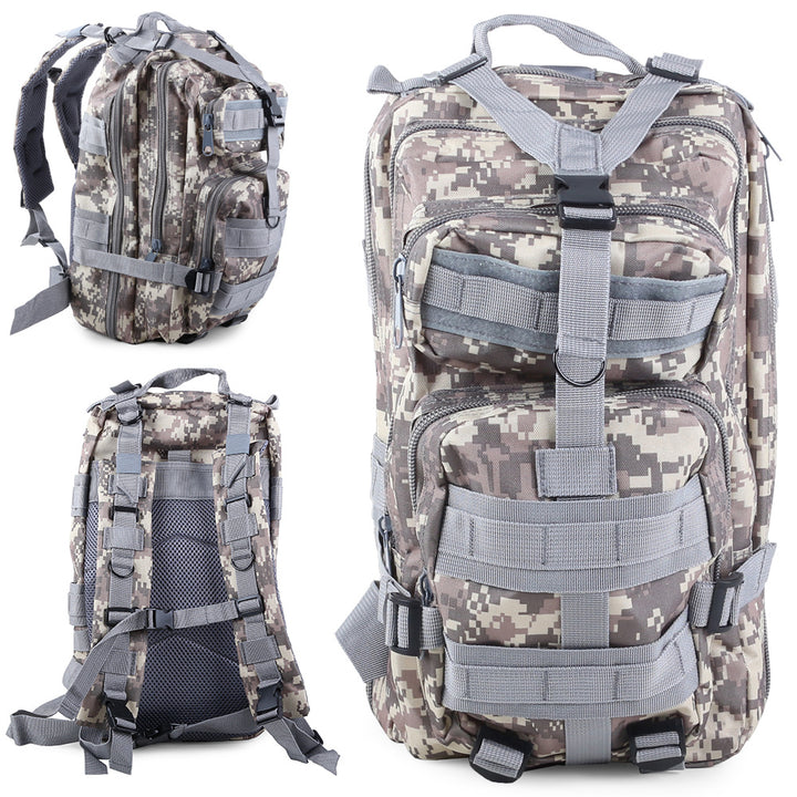 Rucsac militar,  Zola®, cu bretele si curea de piept reglabile, 30 L, gri cu model, 43x24x25 cm
