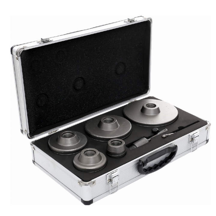 Set carote beton SDS Plus 5 piese, Zola, dimensiuni 40-125 mm, burghiu pilot 110 mm, carbura HM, pentru zidarie si beton, cutie depozitare