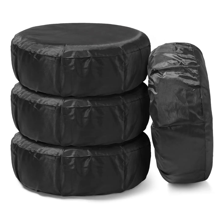 Set 4 huse pentru depozitare si protectie anvelope, Zola, dimensiunea rotii 17-20 inci, rezistente la apa, poliester, negre