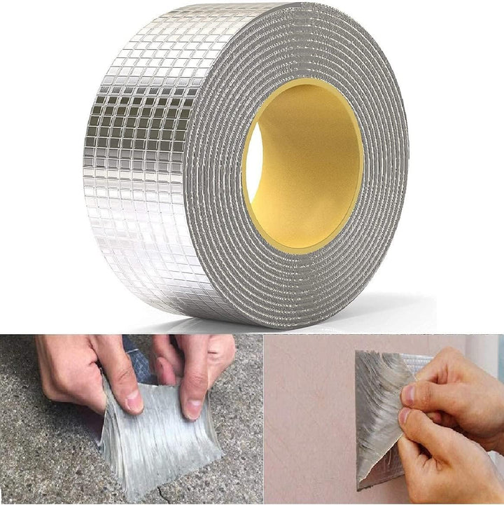 Banda adeziva pentru reparatii, Zola, din aluminiu si cauciuc, lungime 5 m, argintie
