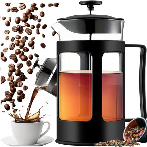Filtru cafea/ceai, Zola, din sticla, capacitate 1 l, negru