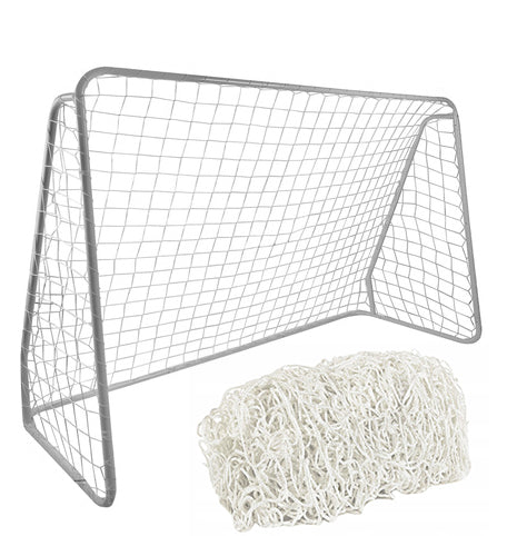 Plasa pentru poarta de fotbal, Zola, rezistenta la apa si soare, ochi 10 x 10 cm, grosime 2mm, HDPE, 213 x 150 x 90 cm, alba