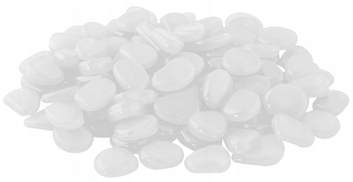 Set pietre decorative, Zola®, fosforescente, 100 bucati, albe, dimensiune 2-3 cm