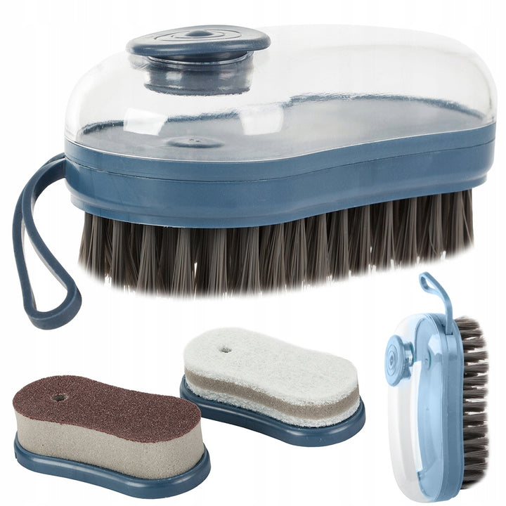 Perie 3 in 1 multifunctionala cu dozator de  detergent, Zola®, 5.5x11.5 cm, albastru inchis