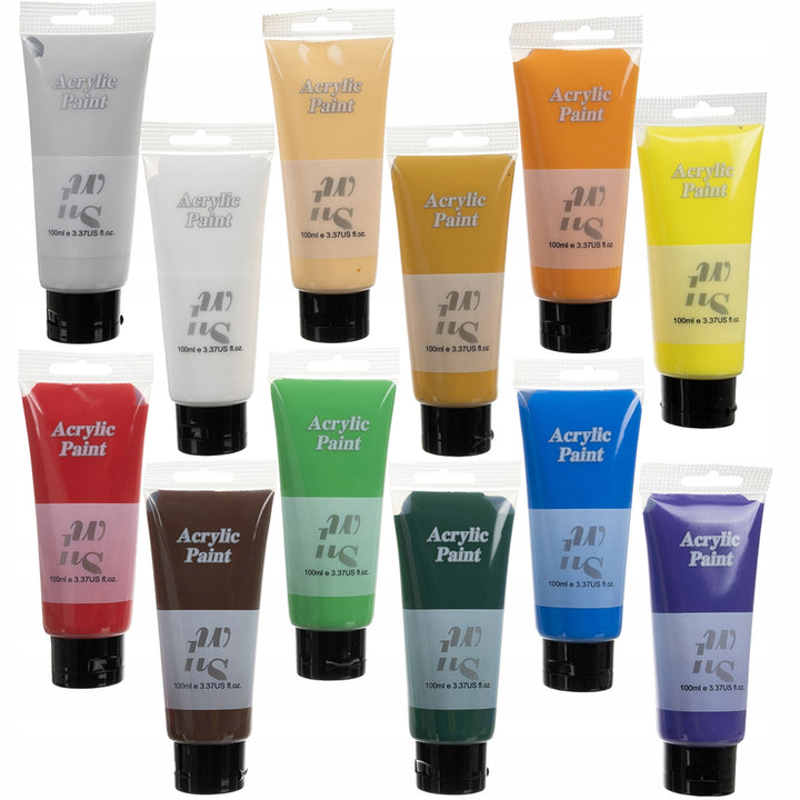 Set culori acrilice, Zola®,  12 culori, 100 ml, non-toxice