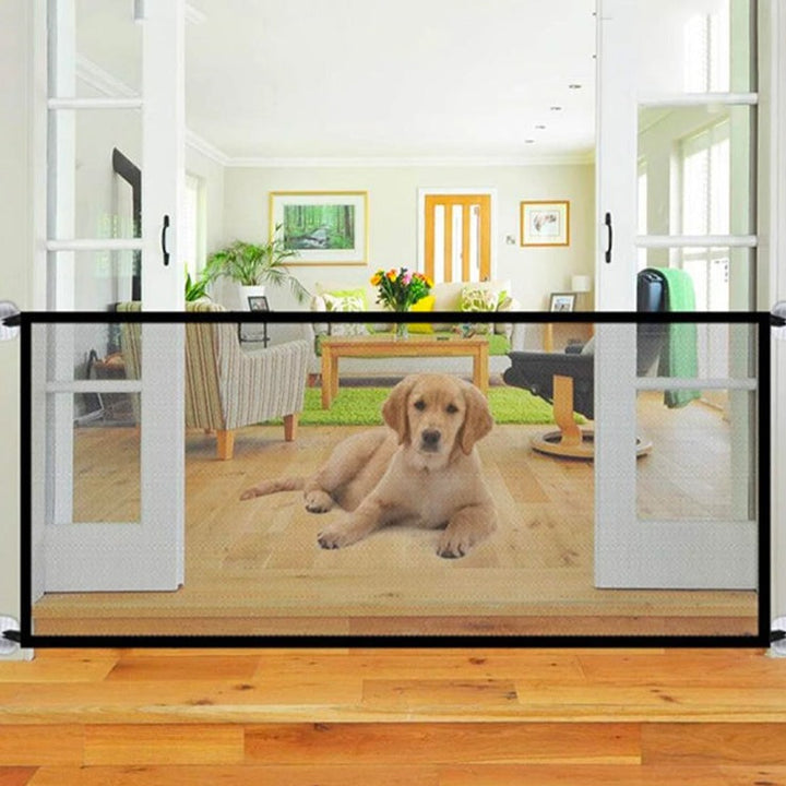 Poarta de siguranta pentru catei, Zola, plasa, neagra, 180 cm x 75 cm