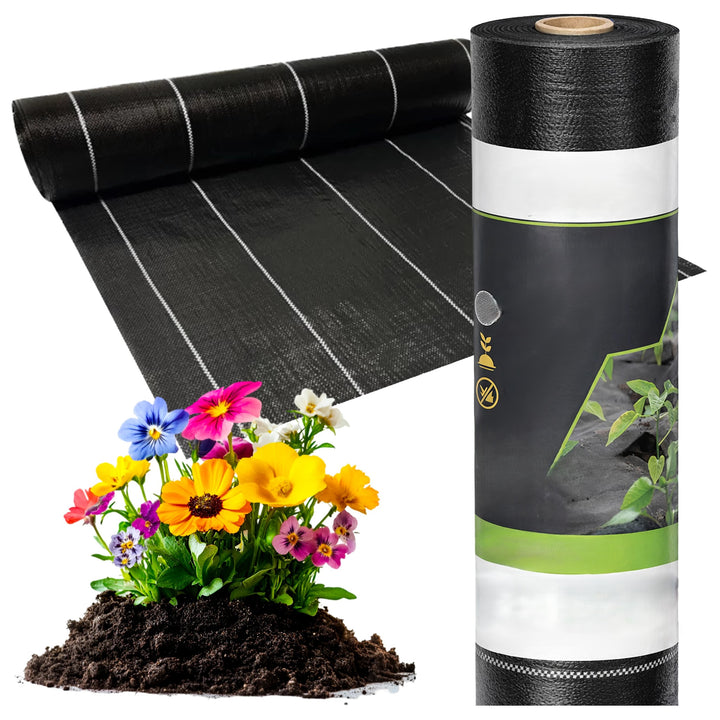 Folie agrotextil antiburuieni, Zola, 0.8 x 50 m, 90g/m2, protectie UV, polipropilena, neagra
