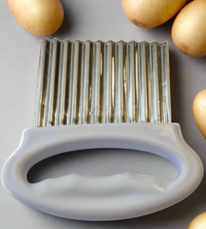 Cutit lama ondulata pentru legume, Zola®, otel inoxidabil, alb