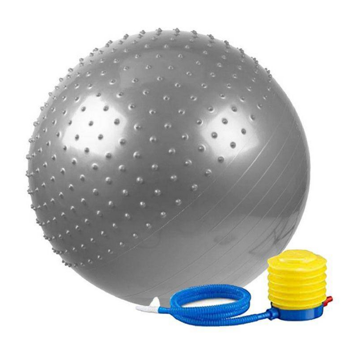 Minge Fitness pentru gimnastica, Zola, cu o zona pentru masaj, 75 cm, gri