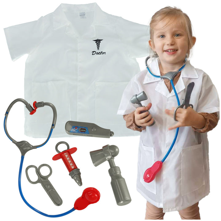Costum de doctor pentru copii, Zola®, halat si accesorii, varsta 3-8 ani