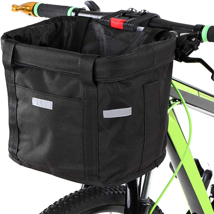 Cos pliabil pentru bicicleta,  Zola®, montare pe ghidon, 34x24x24.5 cm, negru