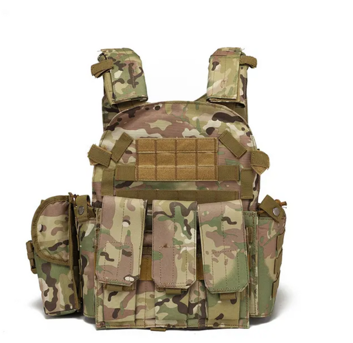 Vesta tactica airsoft, Zola®, inaltime 55 cm, latime 45 cm, camuflaj