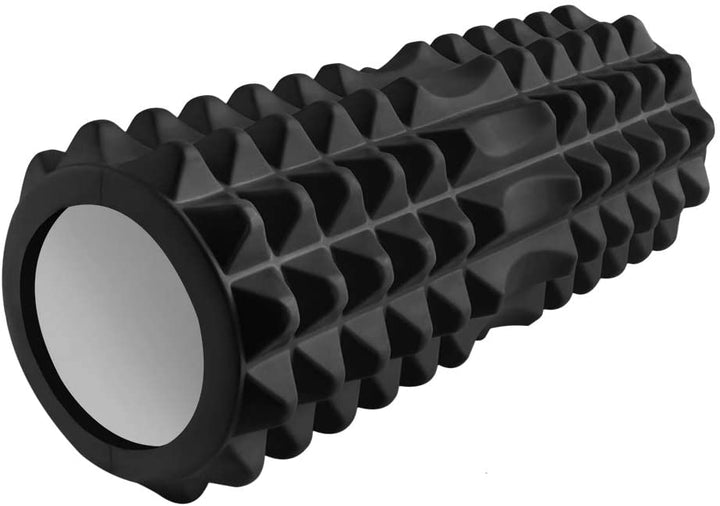 Rola pentru yoga si masaj, Zola®, striati proeminente, negru, 33x14 cm, negru