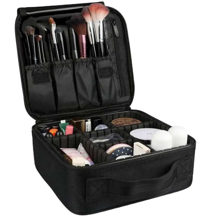 Geanta organizatoare cosmetice pentru calatorie, Zola®, cu fermoar, maner, poliester, 25.5x23x9 cm, negru