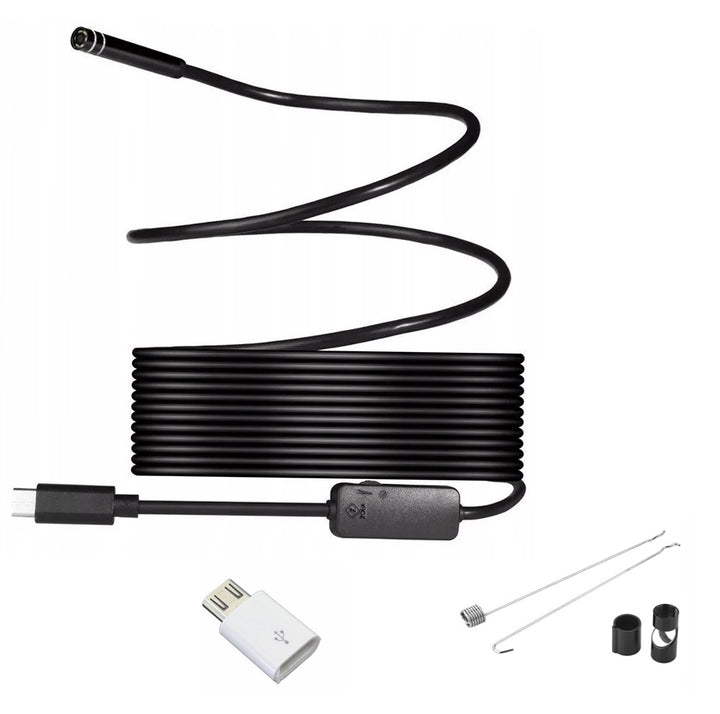 Camera endoscopica, Zola®, rezistenta la apa IP67, functie OTG, adaptor pentru vedere laterala, cu USB, lungime cablu 5 m, 6 LED-uri