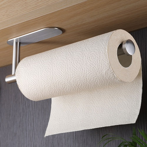 Suport adeziv pentru prosoape de bucatarie, Zola®, instalare fara gaurire, 14.5 x 4.5 cm, argintiu