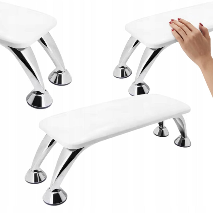 Suport pentru manichiura/pedichiura, Zola, spuma, piele ecologica, antiderapant, 43 x 15 x 14 cm, alb