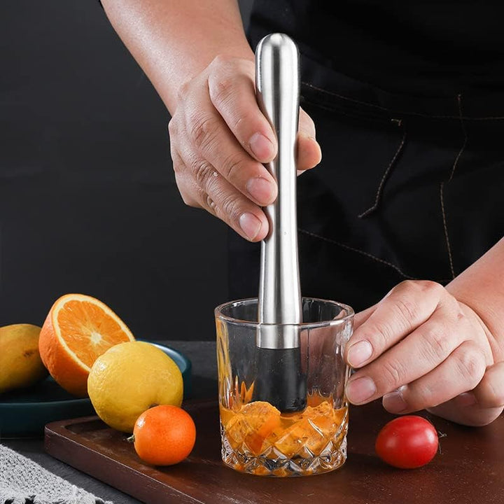 Zrobitor fructe pentru cocktail, Zola®, muddler barman, din inox, 20.5x3.3 cm
