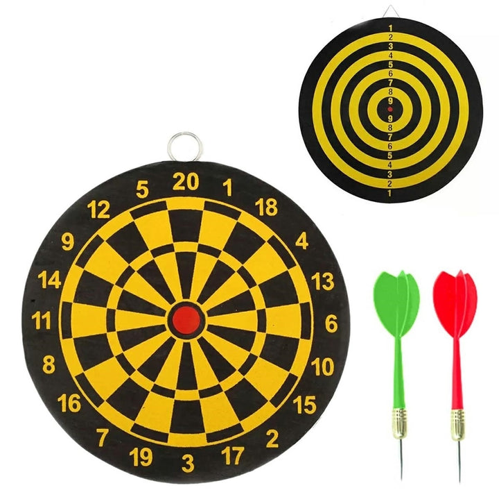 Joc Darts, Zola®, cu doua fete, 6 sageti incluse, 24 cm, galben/negru