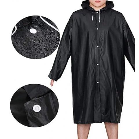 Pelerina de ploaie cu gluga, Zola, oversize, poliester impermeabila, 115x79x63 cm, neagra