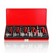 Kit reparatii filete, Zola, 131 piese, M5-M12, otel HSS4341 si insertii inox, valiza depozitare, rosu/negru
