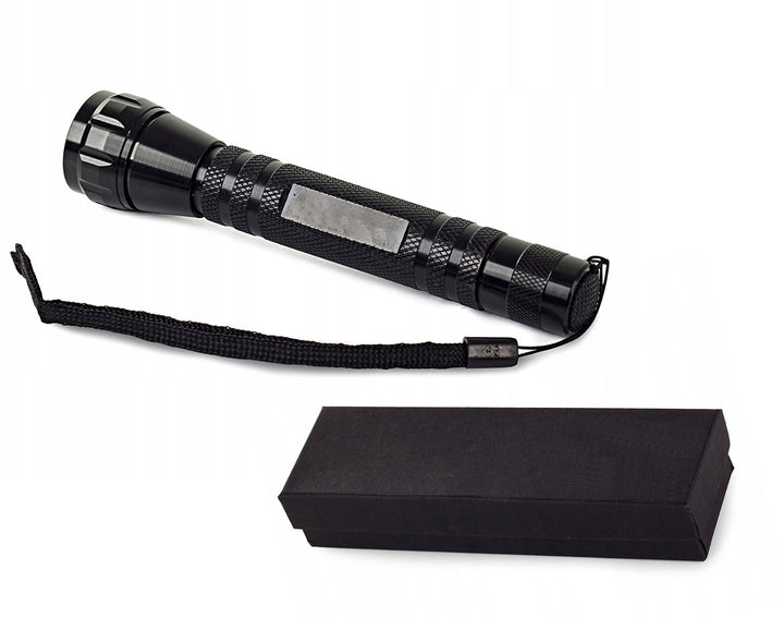 Lanterna tactica cu sursa de lumina LED, Zola®, anti-alunecare, 15x3 cm, neagra
