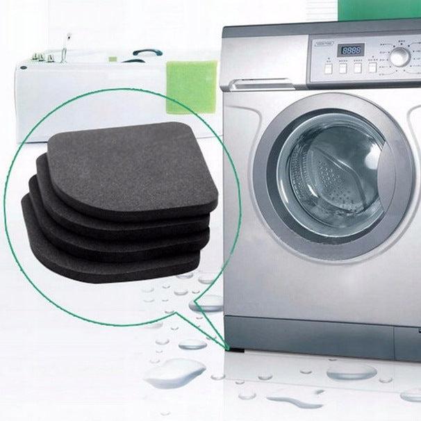 Set 4 picioare anti-vibratie, Zola®, pentru masina de spalat, flexibile si rezistente la deteriorare, negre, 7.7x7.7x0.7 cm