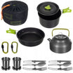 RESIGILAT-Set complet camping pentru gatit, Zola®, 18 piese, aluminiu
