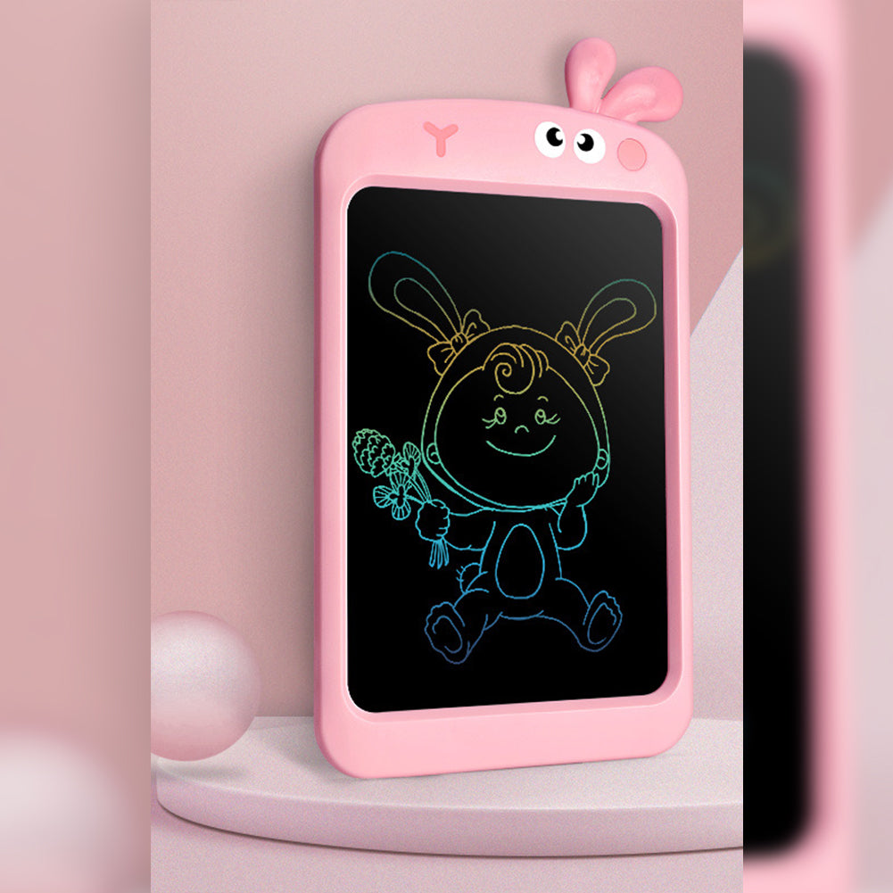 Tableta de desenat pentru copii, Zola, 8.5', cu pix, 26x15x1 cm, roz, in forma de iepure