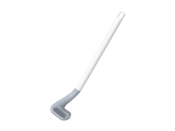 Perie de toaleta din silicon, Zola®, carlig de agatare, rezistent la umezeala si murdarie, usor de folosit, 40x7x4.5 cm, alba