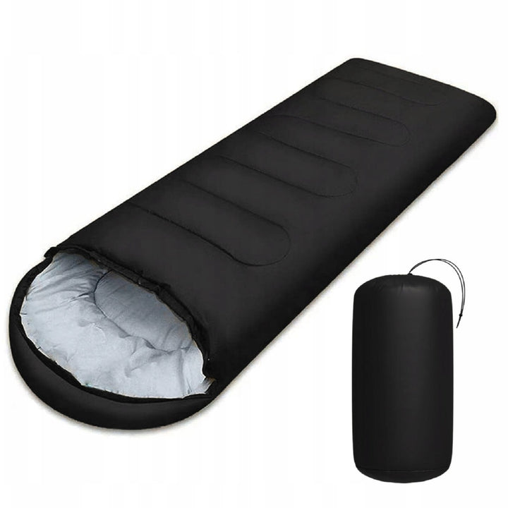 Sac de dormit si patura camping 2 in 1, Zola®, dimensiune sac 210 x 70 cm, greutate 950g, poliester 170T, 200 g/m2, negru
