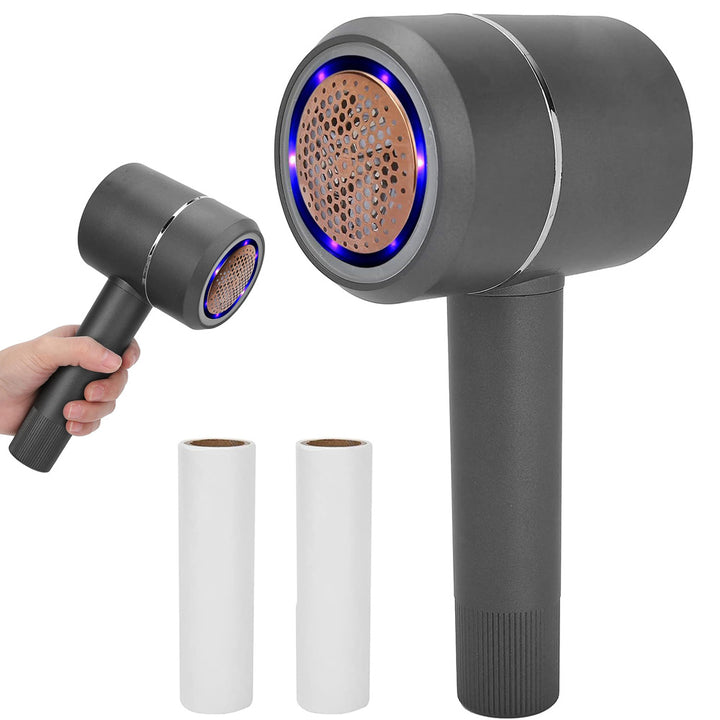 Aparat electric pentru indepartarea scamelor, Zola®, gri, cu 2 role, cablu de incarcare USB, perie, 21 cm