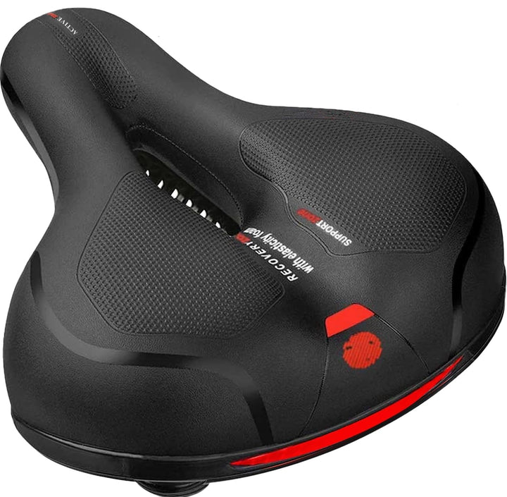 Sa pentru bicicleta,  Zola®, banda reflectorizanta, spuma flexibila, orificii de ventilatie, neagra, 25x11x20.5 cm