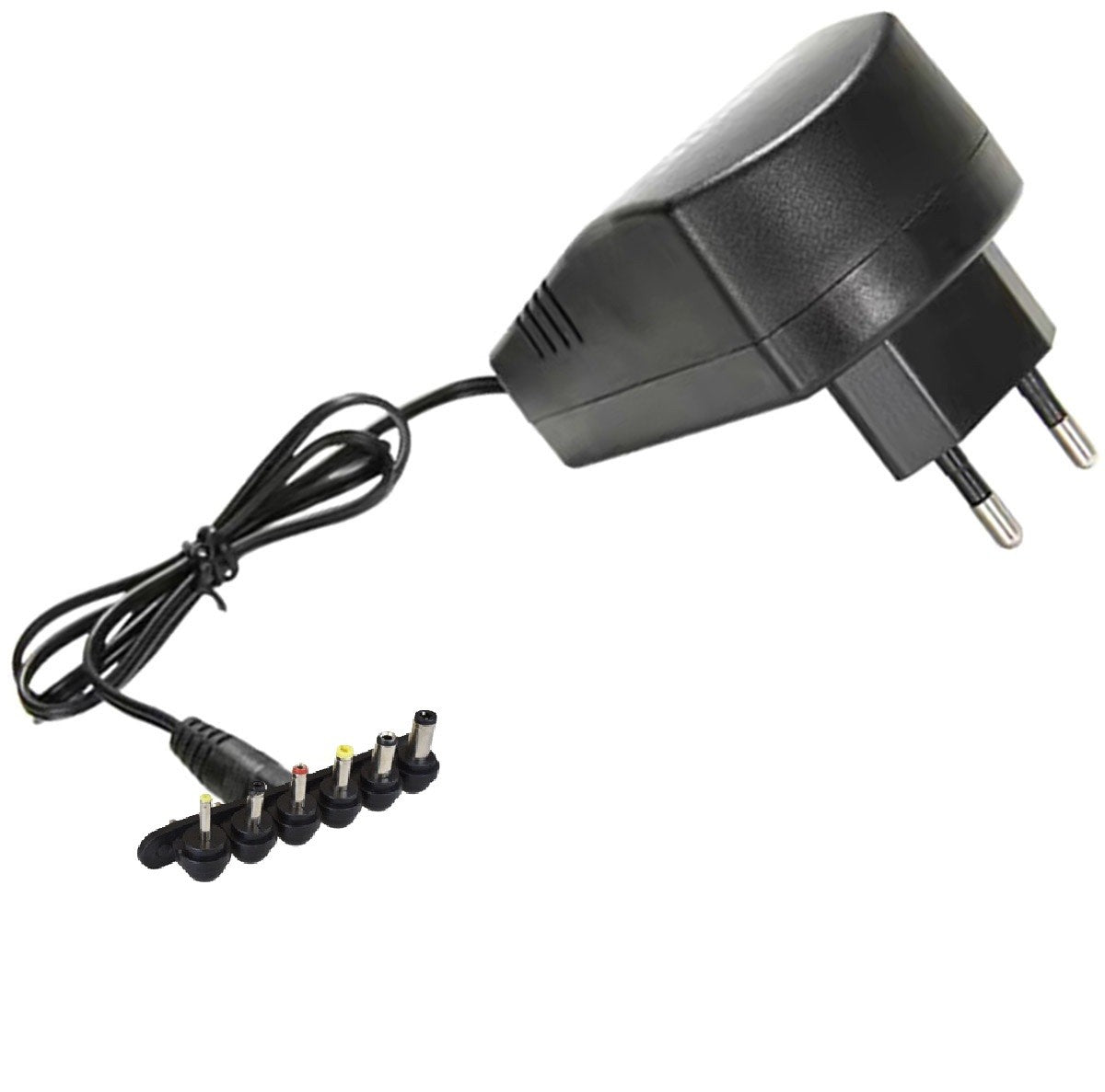 Incarcator universal, Zola®, cu 6 terminale interschimbabile, tensiune de iesire de la 3V pana la 12V, 24W, curent maxim 3A, 8 x 5 x 3.4 cm, neagra