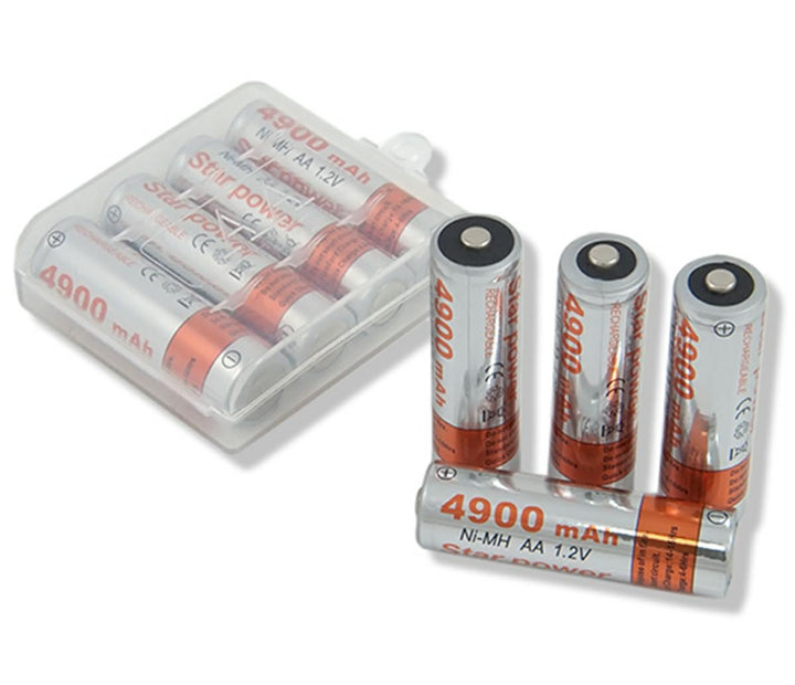 Set 4 acumulatori AA NI-MH, Zola®, 4900 mAh, cutie depozitare transparenta