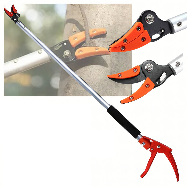 Foarfeca telescopica pentru crengi, Zola, lungime 100 cm, maner ergonomic, reglare unghi taiere 90°, rosu/argintiu