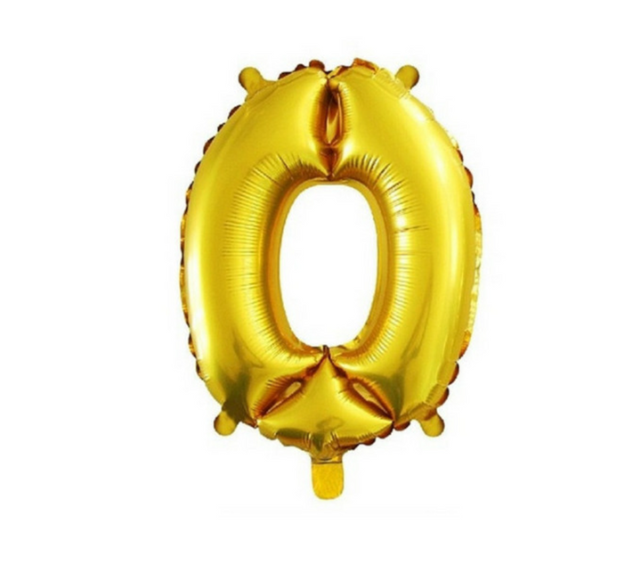 Balon folie cifra 0, Zola®, Auriu, 40 cm