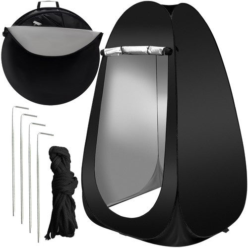Cort pentru dus solar, Zola®, instalare rapida, husa depozitare inclusa, pliabil, 110 x 110 x 190 cm, negru