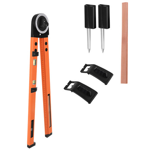 Instrument multifunctional 3 in 1 tamplarie, Zola, raportor 0-270°, 2 bule nivela, rigla liniara 500 mm, functie compas, creion, 2 x 8.5 x 62 cm, portocaliu