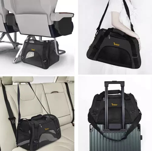 Geanta de transport caini sau pisici, Zola®, baza rezistenta, plasa de aerisire, 30x25x50 cm, greutate maxima suportata 8 kg