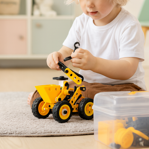 Set 100 piese de construit masini 3D, Zola, unelte si accesorii incluse, brosura cu modele, cutie depozitare