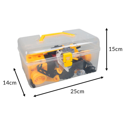 Set 100 piese de construit masini 3D, Zola, unelte si accesorii incluse, brosura cu modele, cutie depozitare