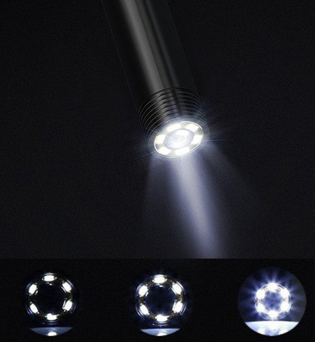 Camera endoscopica profesionala 6 led, Zola®, 5 m, 4 capete incluse, 3 nivele de iluminare, LCD FULL HD