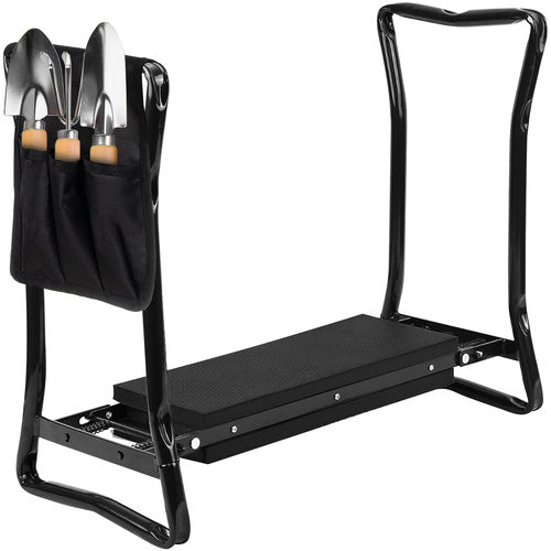 Banca de gradina 2 in 1 cu protectie pentru genunchi , Zola, buzunar depozitare, pliabila,  fier si oxford 600D,  60 x 50 x 27 cm