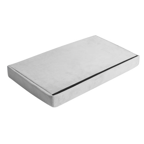 Taburet pliabil cu spatiu de depozitare, Zola, capacitate 54 l, 60 x 30 x 30 cm, greutate maxima suportata 80 kg, impermeabil, MDF, catifea, gri deschis