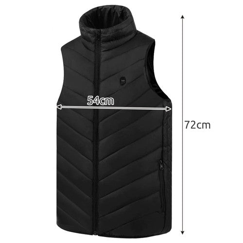 Vesta unisex cu incalzire, Zola®, marimea M, slim fit, 3 niveluri diferite de temperatura, cablul USB incorporat, 2 buzunare laterale, 1 buzunar interior, 54 x 72 cm, neagra