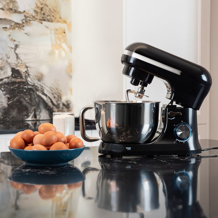 Mixer cu bol 4.5 l din inox, Zola®, putere 1700 W, 3 accesorii, protectie bol, negru