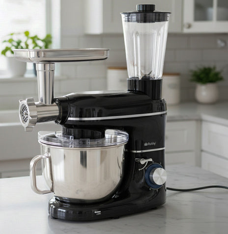 Mixer cu bol de 6.2 l din inox, 3 in 1, Zola®, 2200 W, cu tocator si blender, negru